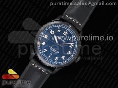 Navitimer 8 Automatic 41mm Black Steel ZF 1:1 Best Edition Black Dial on Black Leather Strap A2824