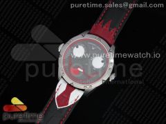 Konstantin Chaykin Joker SS TWF Best Edition Black Dial Red Inner Bezel on Black Tie Leather Strap NH35A