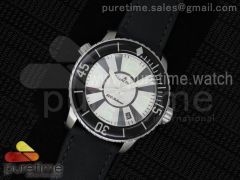 Fifty Fathoms SS White Dial on Black Sail-canvas Strap A1315