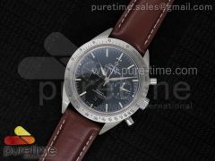 Speedmaster ’57 SS Chrono AXF Best Edition Black Dial on Brown Leather Strap A7750
