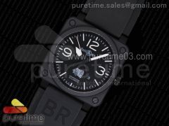 BR03-92 EDC 2/4 La Fayette PVD Black Dial on Black Rubber Strap MIYOTA 9015 V2