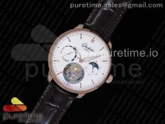 Senator Tourbillon RG White Dial on Brown Leather Strap