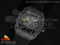 RM 035 Forge Carbon Black Inner Bezel Skeleton Dial on Black Nylon Strap MIYOTA9015