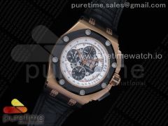 Royal Oak Offshore Ruben Barrichello II RG JF Best Edition Silver Dial on Black Leather Strap A3126 V2