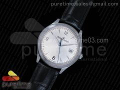 Master Control Date 1548420 SS ZF 1:1 Best Edition Silver Dial on Black Leather Strap A899