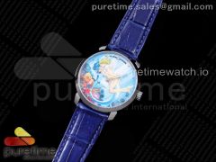 Ulysse Nardin Classico Manufacture Manara SS FKF Best Edition Style2 on Blue Leather Strap A2892