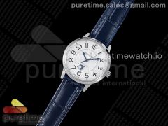Rendez-Vous Night & Day SS GF 1:1 Best Edition White Dial SS Bezel on Blue Leather Strap A898