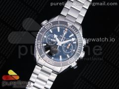 Planet Ocean Master Chronometer OMF SS Black Polished Bezel Black Dial on SS Bracelet A9900 V3