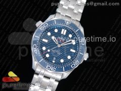 2018 Seamaster Diver 300M OMF Best Edition Blue Ceramic Blue Dial on SS Bracelet A8800 (Black Balance Wheel)
