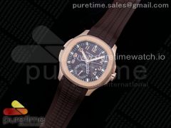 Aquanaut 5164R RG GRF Best Edition Brown Dial on Brown Rubber Strap A324 V2