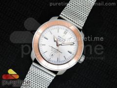 Super Ocean Heritage SS White Dial on SS Mesh Bracelet A2824