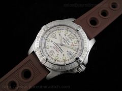 SuperOcean Steelfish Ultimate White Dial on Brown OR Strap