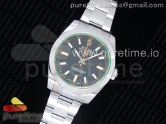 Milgauss 116400 GV Real Green Sapphire 904L DJF 1:1 Best Edition Black Dial on SS Bracelet A2836