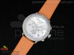 Unveils Chono SS White MOP Dial on Orange Fabric Strap JAP Quartz