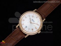 Classique Automatic RG White Dial on Leather Strap A2824