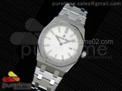 Lady Royal Oak 33mm SS JF 1:1 Best Edition Silver Textured Dial on SS Bracelet Swiss Quartz