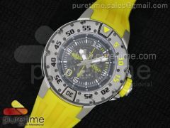 RM028 47mm RMF SS Yellow Black Skeleton Dial on Yellow Rubber Strap A7750