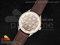 Les Univers Infinis 40mm RG Sivler Starfish Dial on Brown Leather Strap A2824