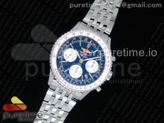 Navitimer 01 SS JF 1:1 Best Edition Blue Dial on SS Bracelet A7750