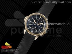 Aquatimer Chrono Bronze IW379503 V6F 1:1 Best Edition Black Dial on Black Rubber Strap A7750 V2