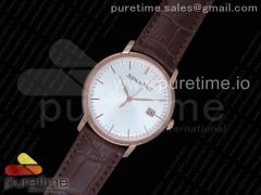 Jules Audemars Date 39mm RG White Dial Gold Markers on Brown Leather Strap MIYOTA 9015
