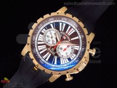 Chronoexcel RG Brown Dial on Black Rubber Strap A7750