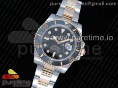 Submariner 116613 LN GMF Best Edition Wrapped Gold Black Dial Diamonds Markers on SS/YG Bracelet SA3135