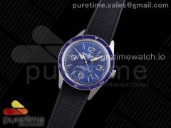 Vintage BR123 SS Blue Dial Blue Bezel on Black Rubber Strap MIYOTA 9015