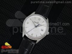 Master Ultra Thin Date SS Silver Dial Arabic Markers on Black Leather Strap MIYOTA 9015