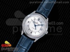 Master Control Date 1548530 SS ZF 1:1 Best Edition White Dial on Blue Leather Strap A899/1