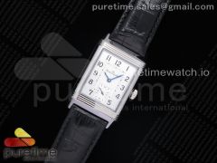 Reverso Two Face SS OXF Best Edition White Dial Rectangle Sub Dial on Black Leather Strap A2824