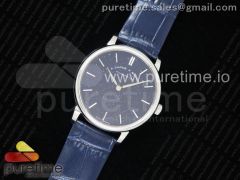 Saxonia Thin SS OXF Best Edition Blue Dial on Blue Leather Strap A2892