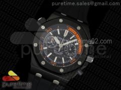 Royal Oak Offshore Diver Chronograph PVD Orange Custom Made on Black Rubber Strap A3126 (Free Orange Strap)