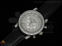 Grand Complications Quartz Chronograph SS White Dial White Ruby Bezel