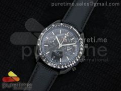 Speedmaster Chronometer PVD Black Dial on Black Nylon Strap Jap Quartz