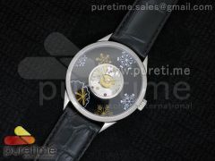 Metiers D'Art 40mm SS Black Snowflake Dial on Black Leather Strap A2824