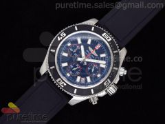 SuperOcean Chrono Abyss SS Black/Red Stick Dial on Rubber Strap Jap Quartz
