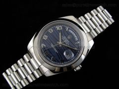 Day-Date II SS Blue Wavy Dial A3156 Best Edition