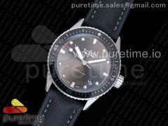 Fifty Fathoms Bathyscaphe 43mm SS ZF 1:1 Best Edition Gray Dial on Sail-canvas Strap A1315