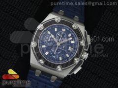 Royal Oak Offshore Juan Pablo Montoya SS JF Best Edition Blue Dial on Blue Leather Strap A2226