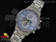 Carrera Calibre 1887 SS V6F 1:1 Best Edition Ceramic Bezel Gray Dial on SS Bracelet A7750