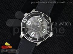 Fifty Fathoms SS Black/Gray Dial on Black Sail-canvas Strap A1315