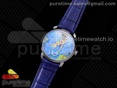 Ulysse Nardin Classico Manufacture Manara SS FKF Best Edition Style4 on Blue Leather Strap A2892