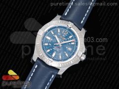 Colt Automatic 44mm SS GF 1:1 Best Edition Blue Textured Dial on Blue Leather Strap A2824