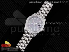 DateJust 31 Ladies 278289 GMF 316L Steel Gray MOP Dial Diamonds Bezel and Markers on President Syle Bracelet