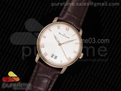Villeret Grande Date RG White Dial on Brown Leather Strap A6950