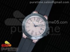 Diagono Magnesium PVD GF 1:1 Pink Textured Dial on Black Rubber Strap MIYOTA 9015 V2