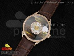 Metiers D'Art 40mm RG Landscape Dial on Brown Leather Strap A2824