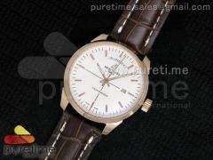 TransOcean RG White Dial on Brown Leather Strap A2824