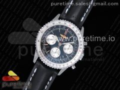 Navitimer 01 SS OXF Best Edition Black/White Dial on Black Leather Strap A7750